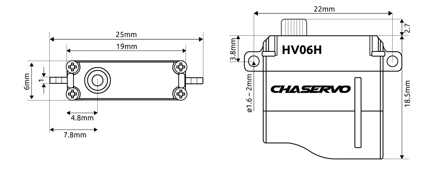 CHA HV06H Wing Servo - 2.4Kg.cm 0.05s 5.8g 6mm 3 CHA HV06H Wing Servo - 2.4Kg.cm 0.05s 5.8g 6mm - Image 3
