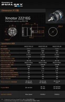 Dualsky XM2221EG-38 1700 RPM/V 23g Outrunner -Remote Control Model Shop dualsky xm2221eg 38 1700 rpm v 23g outrunner 50