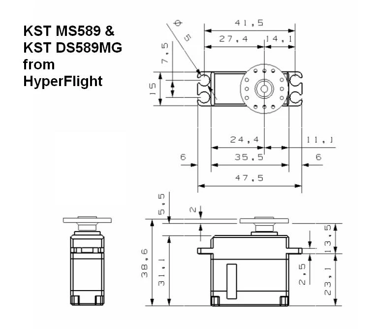 KST DS589MG Servo - 9.2Kg.cm 0.08s 40.0g 15mm 3 KST DS589MG Servo - 9.2Kg.cm 0.08s 40.0g 15mm - Image 3