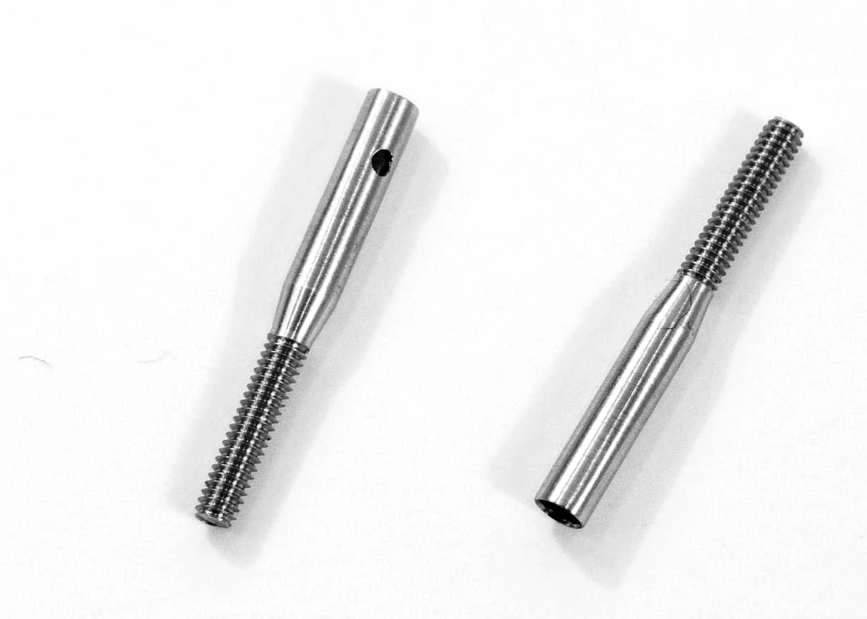 M2 Stainless Steel Pushrod Ends For 1.3mm Rods (2) 1 M2 Stainless Steel Pushrod Ends For 1.3mm Rods (2)